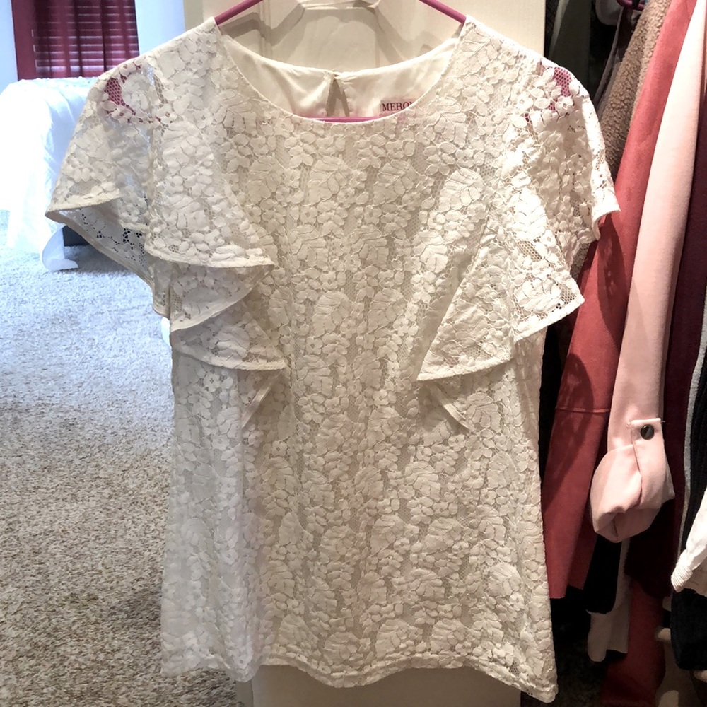 Merona Lace Top in White